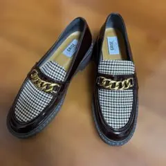 【美品】LeTalonGRISE ハウンドトゥース ローファー 23.5
