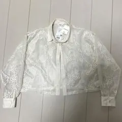 BEAMS HEART 花柄レース 長袖シャツ ホワイトのサムネイル