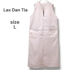 【良品/洗える】Lax Dan Tia　キーネックワンピース　L　ホワイト系