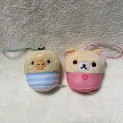 リラックマ　キイロイトリマフィンカフェ　 かぷぐるみ　ガチャ　2点