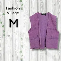 fashion village　ニットカーディガン　ノースリーブ　ベスト　羽織り
