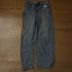 GU バレルレッグジーンズ　ブルー