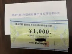 ビックカメラ　お買物優待券14000円分