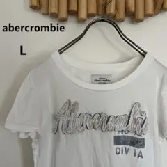 アバクロンビー&フィッチ【L】プリント ロゴ Tシャツ 半袖 ホワイトのサムネイル