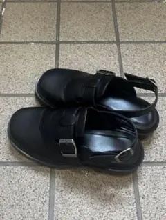 JEANASIS ローファーサンダル ★黒バックストラップローファー