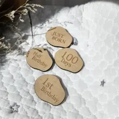 ち*ー様 レターバナー 月齢フォト ニューボーンフォト 木製 記念日プレート 4