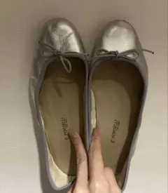 最終値下げ ポルセリ シルバー バレエシューズ 37Size