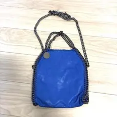 青色 スエード　ショルダーバッグ