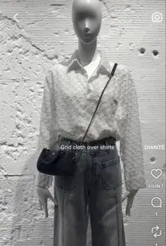 DIANTE Grid cloth over shirts ホワイト - メルカリ