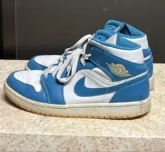 NIKE AIR JORDAN 1 MID ブルー ホワイト スニーカー