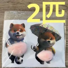 お腹ぷにぷにシール 柴犬 おなかぷくぷくシール 3Dシール 2匹