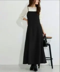 フレアキャミワンピース　黒　M