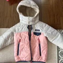 patagonia フード付きリバーシブル中綿コート 3T ピンク