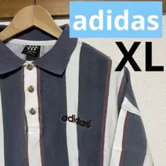 adidas アディダス　ポロシャツ　ストライプ　XL
