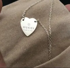 GUCCI トレードマーク ハート ネックレス ピアス セット 本物 付属品 