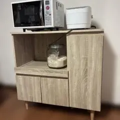 木目調 レンジ台 キッチン収納棚