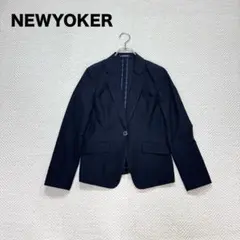 ① ニューヨーカー テーラード ジャケット ストライプ ネイビー 濃紺 9AR