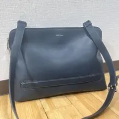 新品未使用　ポールスミス　ショルダーバッグ　レザー　ネイビー　マルチストライプ
