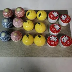 ダルマ珍味入れ5個、手毬珍味入れ6個、ゆず珍味入れ6個、新品、未