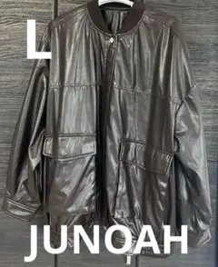 【極美品】JUNOAH ジュノア フェイクレザー ビッグシルエット ブルゾン L