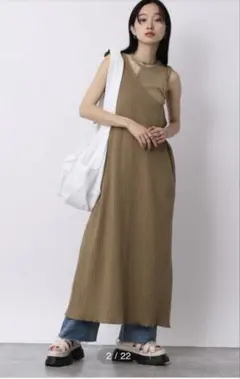 【WEB限定】JEANASIS 2WAYリブカットノースリーブワンピース