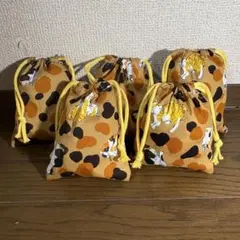 ハンドメイド　猫柄　巾着　5点セット