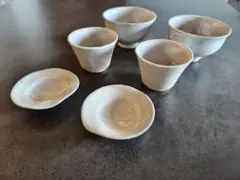 梅花皮（かいらぎ） 茶碗・湯呑み・豆皿 6点セット 和食器のサムネイル