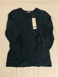 UNIQLO UピスコースブラウスM ダークグリーン定価2990タグ付未使用品
