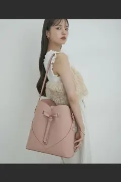 VIS ハートカットバッグ　ピンク　ラージサイズ