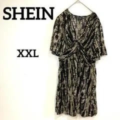 SHEIN【XXL】半袖ワンピース 黒系 チュニック