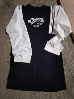 Cheers プリント長袖ワンピース