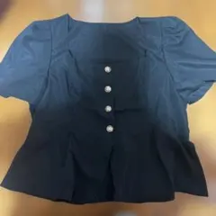 SHEIN CURVE 3XL 黒のショート丈ブラウス