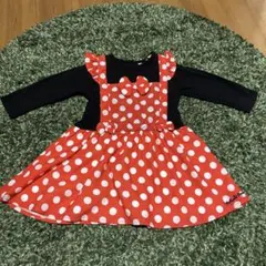 futafuta 赤黒ドット柄ワンピース