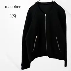 マカフィー　ブルゾン　スウェット　ブラック　ノーカラー　S 日本製　ジップアップ