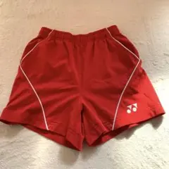 美品 YONEX ユニ ハーフパンツ SS レッド