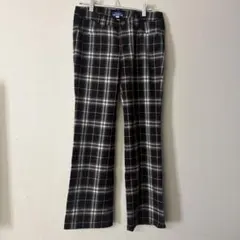 バーバリーブルーレーベル チェック柄 フレアパンツ 38