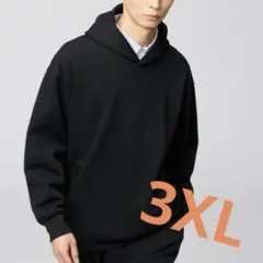 ユニクロc　スウェットオーバーサイズプルパーカー　3XLサイズ　BLACK　黒