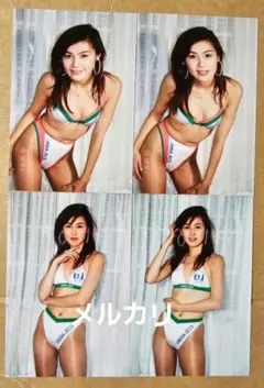 鈴木千晶 生写真4枚①ユニシアジェックス レースクイーン ハガキサイズ 再