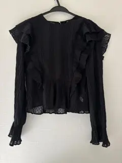 ZARA ブラウス　ドット　フリルのサムネイル