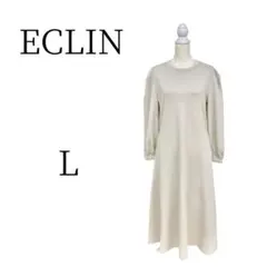 ECLIN エクラン ベージュ ロング カットソーワンピース Lのサムネイル