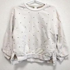 アプレレクール　ゆったりトレーナー　スウェット　110　ドット柄　アイボリー