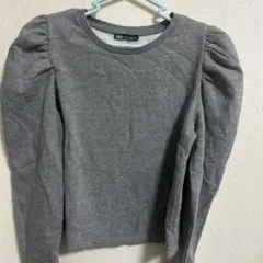 ZARA グレー パフスリーブ 長袖トップス