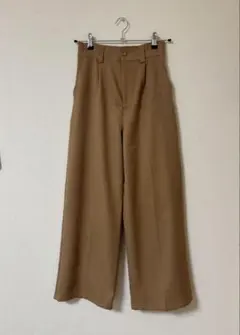 キャメル ワイドパンツ