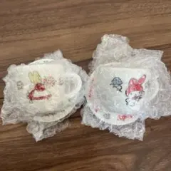 サンリオ ミニチュア陶器 ガチャ ミニチュア ティーカップ ソーサ マイメロ