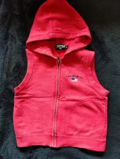 【Ralph Lauren】フード付きベスト/80/赤