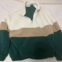 ZARA カンガルーポケット付きカラーブロックジャケット