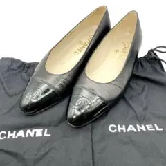 美品✨CHANEL シャネル パンプス ココマーク ブラック レザー 24cm