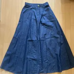 デニム フレアロングスカート インディゴ