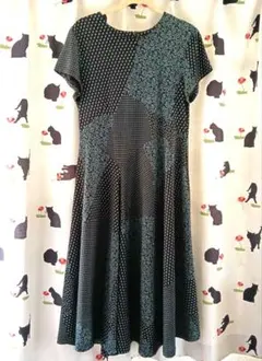 花柄半袖ロングワンピース