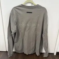ESSENTIALS グレー 長袖Tシャツ M ラバーロゴのサムネイル